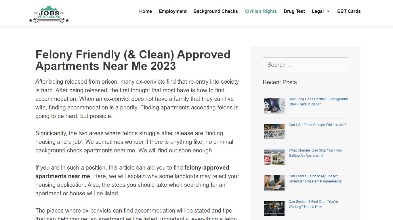 Felony Friendly (& Clean) Approved Apartments Near Me 2023